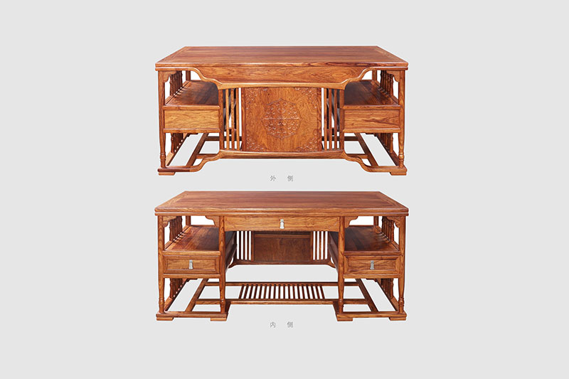 凌海中式家居装饰书房桌椅组合家具效果图